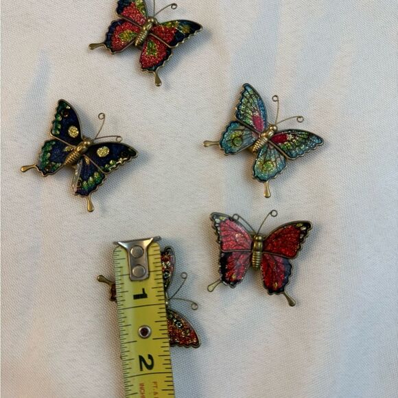 VINTAGE ✨ Colorful Butterfly Brooch Magnet Set - Picture 4 of 5